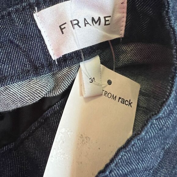 FRAME Oleat Wide Leg Denim Chino Pants Dark Rinse Wash Size 31 NWT - Picture 13 of 13
